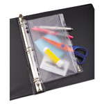 Oxford Zippered Ring Binder Pocket, 9 1/2 x 6, Clear view 1