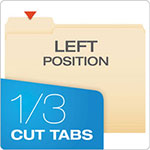 Pendaflex Manila File Folders, 1/3-Cut Tabs, Left Position, Left Position, Letter Size, 100/Box view 1
