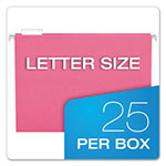 Pendaflex Colored Hanging Folders, Letter Size, 1/5-Cut Tab, Pink, 25/Box view 4