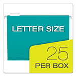 Pendaflex Colored Hanging Folders, Letter Size, 1/5-Cut Tab, Aqua, 25/Box view 4