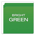 Pendaflex Double-Ply Reinforced Top Tab Colored File Folders, Straight Tab, Letter Size, Bright Green, 100/Box view 3