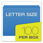 Pendaflex Double-Ply Reinforced Top Tab Colored File Folders, Straight Tab, Letter Size, Blue, 100/Box view 5