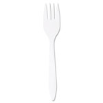 Dart Style Setter Mediumweight Plastic Forks, White, 1000/Carton orginal image