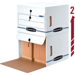 Fellowes SIDE-TAB Storage Boxes, Letter Files, White/Blue, 12/Carton view 1