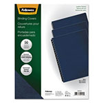 Fellowes Executive Leather-Like Presentation Cover, Round, 11-1/4 x 8-3/4, Navy, 50/PK view 1
