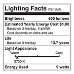 GE Classic LED Non-Dim A19 Light Bulb, 9 W, Daylight, 2/Pack view 2