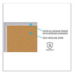 Ghent MFG Aluminum-Frame Natural Corkboard, 96.5 x 48.5, Tan Surface, Satin Aluminum Frame view 3