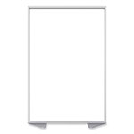 Ghent MFG Floor Partition with Aluminum Frame, 48.06 x 2.04 x 71.86, White view 3