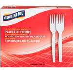 Genuine Joe 0010430 White Polystyrene Plastic Forks, Heavy/Medium Weight view 2