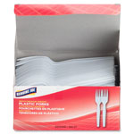 Genuine Joe 0010430 White Polystyrene Plastic Forks, Heavy/Medium Weight view 3