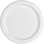 Genuine Joe Reusable Plastic White Plates, 9