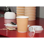 Genuine Joe Raised Siphole Hot Cup Lids - Round - 50 / Pack - White view 3