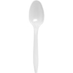 Genuine Joe Plastic Spoons, Ind-Wrapped, Med-Weight, 1000/CT, White view 2