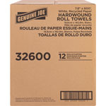 Genuine Joe Hardwound Roll Paper Towels - 12