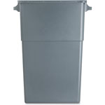 Genuine Joe Rectangle Plastic Indoor Trash Can, 23 Gallon, Gray orginal image