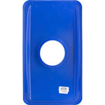 Genuine Joe 23-gallon Recycling Bin Round Cutout Lid, Round, 4/Carton, Blue view 3