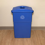 Genuine Joe Recycle Hold Lid, 23 Gallon, Blue view 4