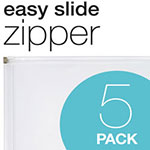 Pendaflex Poly Zip Envelope, Zipper Closure, 10 x 13, Clear, 5/Pack view 2