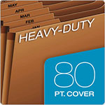 Pendaflex Heavy-Duty Expanding File, 12 Sections, 1/3-Cut Tab, Letter Size, Redrope view 2