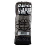 Global Material Industrial-Quality Steel Wool Hand Pad, #000 Extra Fine, 16/Pack, 192/Carton view 2