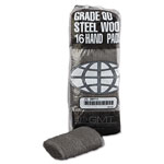 Global Material Industrial-Quality Steel Wool Hand Pad, #00 Very Fine, 16/Pack, 192/Carton view 2