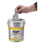 Gojo Scrubbing Towels, Hand Cleaning, Silver/Yellow, 10 1/2 x 12, 72/Bucket, 6/Carton view 5