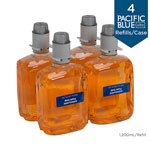 Pacific Blue Ultra Antimicrobial BZK Foam Hand Soap Refills for Manual Dispensers, Antimicrobial Pacific Citrus®, 1,200 mL/Bottle, 4 Bottles/Case view 3