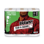 Brawny® Tear-A-Square Perforated Kitchen Roll Towels, 2-Ply, 5.5 x 11, 128 Sheets/Roll, 6 Rolls/Pack orginal image