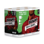 Brawny® Tear-A-Square Perforated Kitchen Roll Towels, 2-Ply, 5.5 x 11, 128 Sheets/Roll, 6 Rolls/Pack view 1