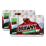 Brawny® Tear-A-Square Perforated Kitchen Double Roll Towels, 2-Ply, 11 x 11, White, 120 Sheets/Roll, 8 Rolls/Pack, 2 Packs/Carton view 1