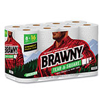 Brawny® Tear-A-Square Perforated Kitchen Double Roll Towels, 2-Ply, 11 x 11, White, 120 Sheets/Roll, 8 Rolls/Pack, 2 Packs/Carton view 2