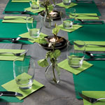 Hoffmaster Solid Color Scalloped Edge Placemats, 9.5 x 13.5, Hunter Green, 1,000/Carton view 1