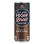 HIGH Brew® Coffee Cold Brew Coffee + Protein, Black and Bold, 8 oz Can, 12/Pack view 1