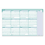 House Of Doolittle Express Track Recycled Reversible/Erasable Yearly Wall Calendar, 24 x 37, White/Teal Sheets, 12-Month (Jan to Dec): 2024 view 1