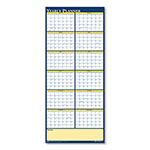 House Of Doolittle Recycled Reversible Yearly Wall Planner, 60 x 26, White/Blue/Yellow Sheets, 12-Month (Jan to Dec): 2024 view 2