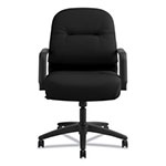 Hon Pillow-Soft 2090 Series Managerial Mid-Back Swivel/Tilt Chair, Supports up to 300 lbs., Black Seat/Black Back, Black Base view 4