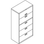 Hon 600 Series Five-Drawer Lateral File, 36w x 18d x 64.25h, Charcoal view 2