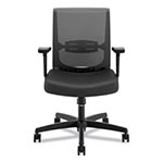 Hon Convergence Mid-Back Task Chair with Swivel-Tilt Control, Supports up to 275 lbs, Vinyl, Black Seat/Back, Black Base view 4