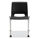 Hon Motivate Four-Leg Stacking Chair, Onyx Seat/Black Back, Platinum Base, 2/Carton view 2