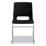 Hon Motivate High-Density Stacking Chair, Onyx Seat/Black Back, Chrome Base, 4/Carton view 4