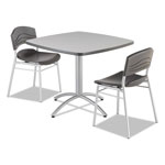 Iceberg CaféWorks Table, 36w x 36d x 30h, Gray/Silver view 3
