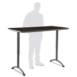 Iceberg ARC Sit-to-Stand Tables, Rectangular Top, 30w x 60d x 30-42h, Walnut/Gray view 1
