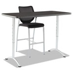 Iceberg ARC Sit-to-Stand Tables, Rectangular Top, 60w x 30d x 30-42h, Graphite/Silver view 1