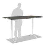 Iceberg ARC Sit-to-Stand Tables, Rectangular Top, 36w x 72d x 30-42h, Graphite/Silver view 1