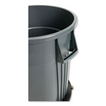 Impact Advanced Gator Waste Container, Round, Plastic, 44 gal, Gray view 3