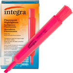 Integra Desk Highlighter, Chisel Tip, Fluorescent Pink view 1