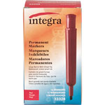 Integra Permanent Marker, with Pocket Clip, Chisel Tip, Red view 2