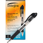 Integra Gel Pen, Retractable, Permanent, .5mm Point, Black Barrel/Ink view 1