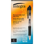 Integra Gel Pen, Retractable, Permanent, .5mm Point, Black Barrel/Ink view 2