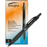 Integra Ballpoint Pen, Retractable, Fine Point, Black Barrel/Ink view 1